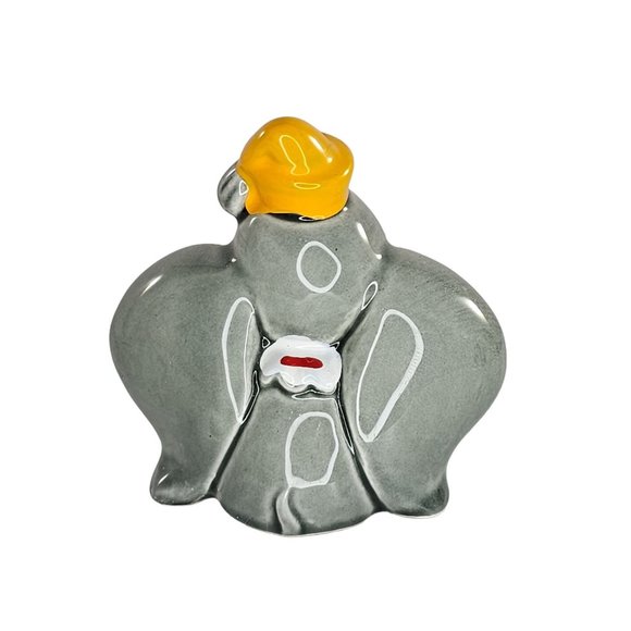 Vintage Disney Dumbo Figurine Japan Sitting Trunk Up Lucky - Picture 2 of 8